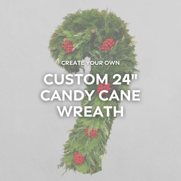 You Choose the Greens – Custom Candy Cane Wreath – FREE FedEx Shipping