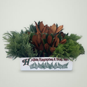 Southern Holiday Box of fresh Christmas greenery packed in an Albin Hagstrom & Son box